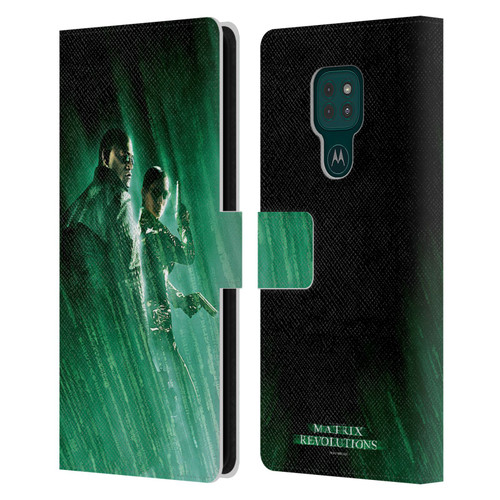 The Matrix Revolutions Key Art Morpheus Trinity Leather Book Wallet Case Cover For Motorola Moto G9 Play