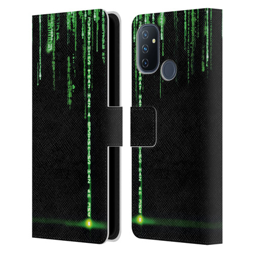 The Matrix Revolutions Key Art Everything That Has Beginning Leather Book Wallet Case Cover For OnePlus Nord N100