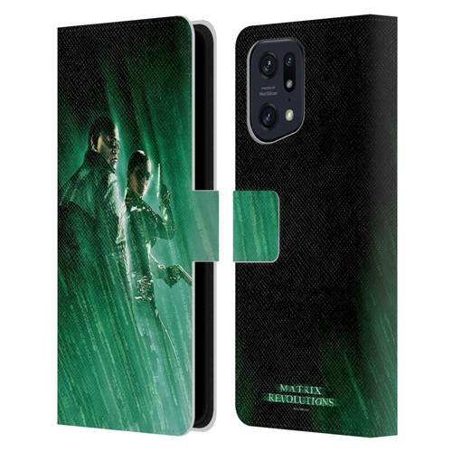 The Matrix Revolutions Key Art Morpheus Trinity Leather Book Wallet Case Cover For OPPO Find X5