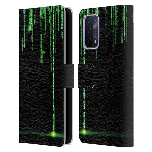 The Matrix Revolutions Key Art Everything That Has Beginning Leather Book Wallet Case Cover For OPPO A54 5G