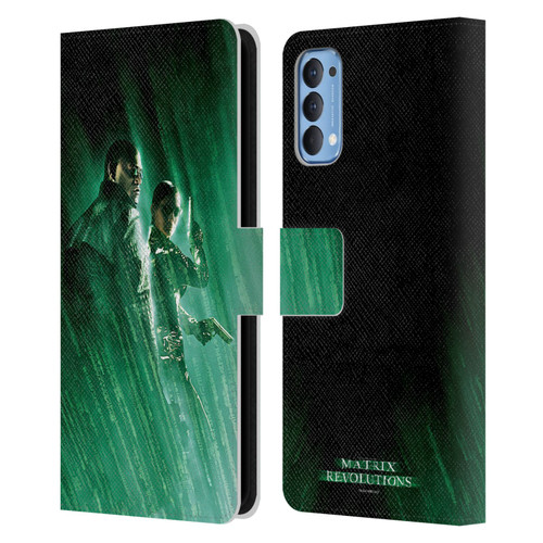The Matrix Revolutions Key Art Morpheus Trinity Leather Book Wallet Case Cover For OPPO Reno 4 5G