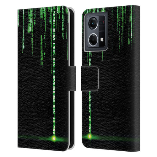 The Matrix Revolutions Key Art Everything That Has Beginning Leather Book Wallet Case Cover For OPPO Reno8 4G