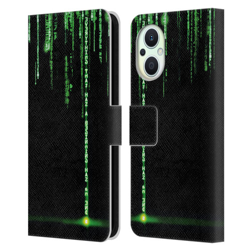 The Matrix Revolutions Key Art Everything That Has Beginning Leather Book Wallet Case Cover For OPPO Reno8 Lite