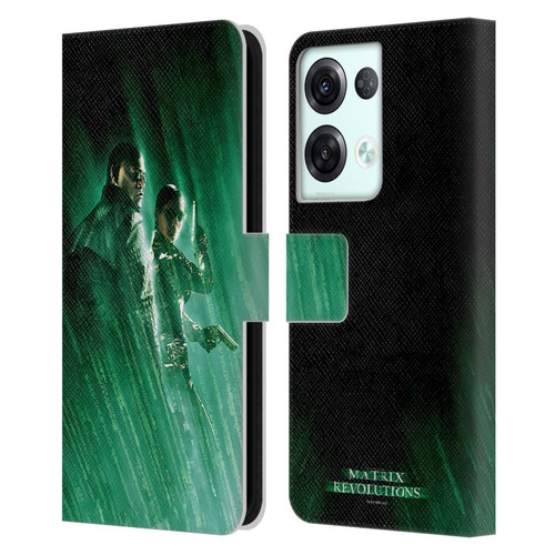 The Matrix Revolutions Key Art Morpheus Trinity Leather Book Wallet Case Cover For OPPO Reno8 Pro
