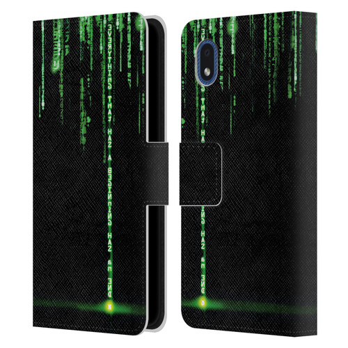 The Matrix Revolutions Key Art Everything That Has Beginning Leather Book Wallet Case Cover For Samsung Galaxy A01 Core (2020)