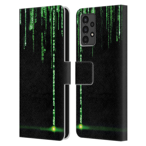 The Matrix Revolutions Key Art Everything That Has Beginning Leather Book Wallet Case Cover For Samsung Galaxy A13 (2022)