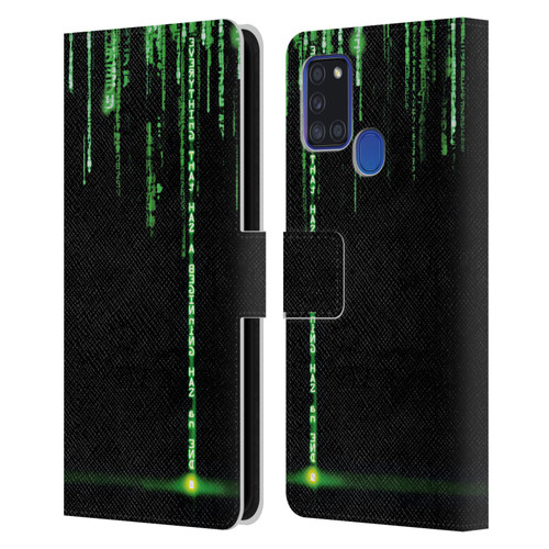 The Matrix Revolutions Key Art Everything That Has Beginning Leather Book Wallet Case Cover For Samsung Galaxy A21s (2020)