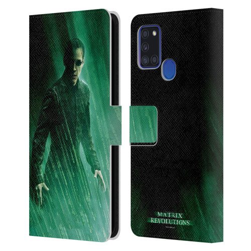 The Matrix Revolutions Key Art Neo 3 Leather Book Wallet Case Cover For Samsung Galaxy A21s (2020)