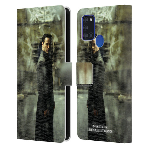 The Matrix Revolutions Key Art Neo 2 Leather Book Wallet Case Cover For Samsung Galaxy A21s (2020)