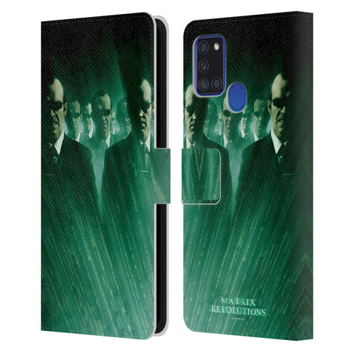 The Matrix Revolutions Key Art Smiths Leather Book Wallet Case Cover For Samsung Galaxy A21s (2020)
