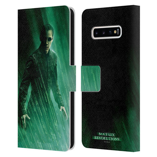 The Matrix Revolutions Key Art Neo 3 Leather Book Wallet Case Cover For Samsung Galaxy S10+ / S10 Plus