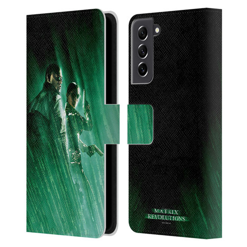The Matrix Revolutions Key Art Morpheus Trinity Leather Book Wallet Case Cover For Samsung Galaxy S21 FE 5G