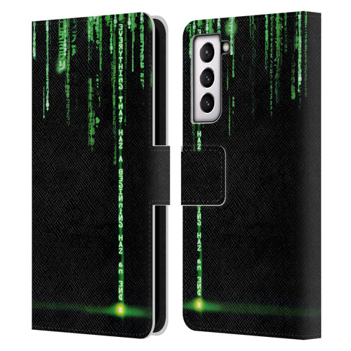 The Matrix Revolutions Key Art Everything That Has Beginning Leather Book Wallet Case Cover For Samsung Galaxy S21 5G