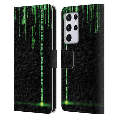 The Matrix Revolutions Key Art Everything That Has Beginning Leather Book Wallet Case Cover For Samsung Galaxy S21 Ultra 5G
