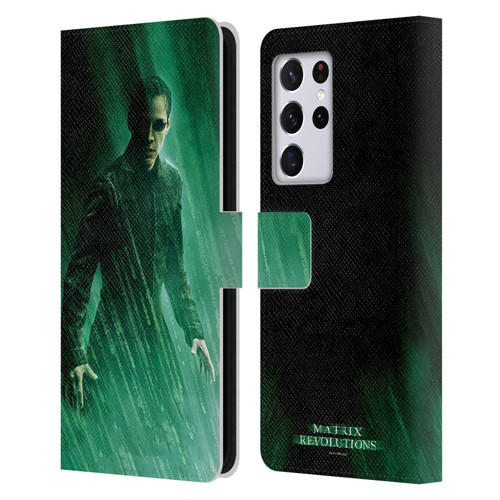 The Matrix Revolutions Key Art Neo 3 Leather Book Wallet Case Cover For Samsung Galaxy S21 Ultra 5G