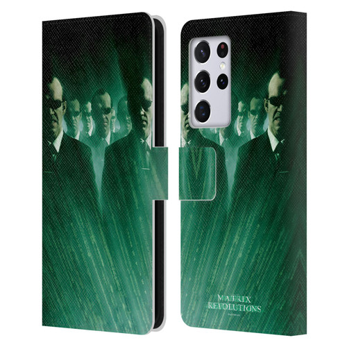 The Matrix Revolutions Key Art Smiths Leather Book Wallet Case Cover For Samsung Galaxy S21 Ultra 5G