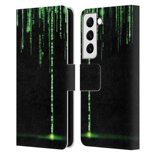 The Matrix Revolutions Key Art Everything That Has Beginning Leather Book Wallet Case Cover For Samsung Galaxy S22 5G