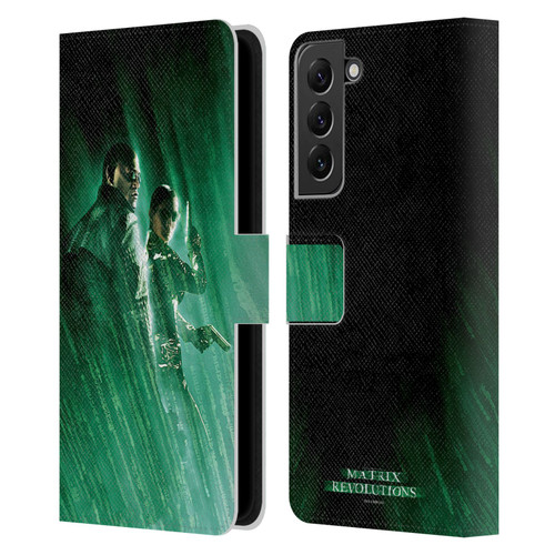The Matrix Revolutions Key Art Morpheus Trinity Leather Book Wallet Case Cover For Samsung Galaxy S22+ 5G