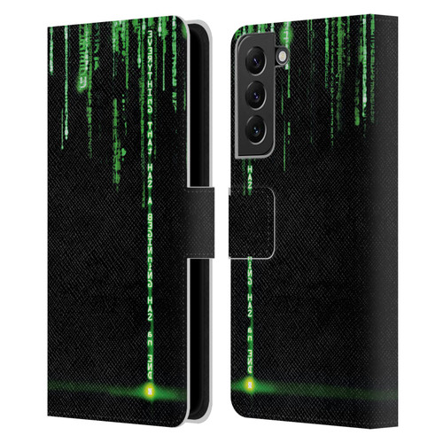 The Matrix Revolutions Key Art Everything That Has Beginning Leather Book Wallet Case Cover For Samsung Galaxy S22+ 5G