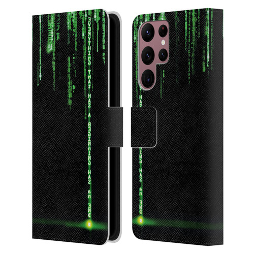 The Matrix Revolutions Key Art Everything That Has Beginning Leather Book Wallet Case Cover For Samsung Galaxy S22 Ultra 5G