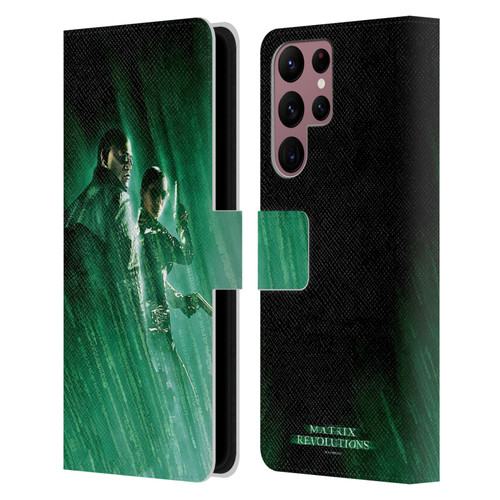 The Matrix Revolutions Key Art Morpheus Trinity Leather Book Wallet Case Cover For Samsung Galaxy S22 Ultra 5G