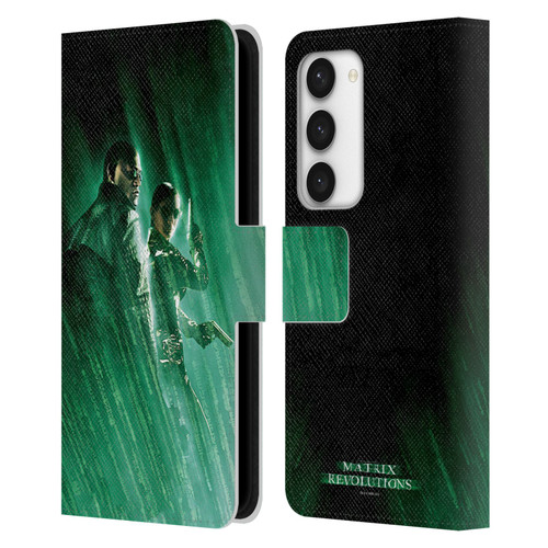The Matrix Revolutions Key Art Morpheus Trinity Leather Book Wallet Case Cover For Samsung Galaxy S23 5G