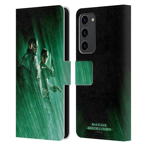 The Matrix Revolutions Key Art Morpheus Trinity Leather Book Wallet Case Cover For Samsung Galaxy S23+ 5G