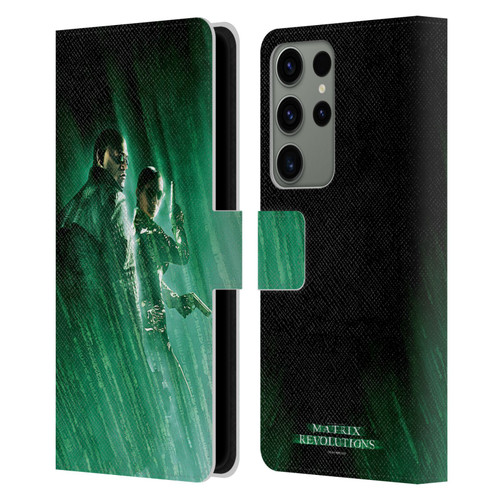 The Matrix Revolutions Key Art Morpheus Trinity Leather Book Wallet Case Cover For Samsung Galaxy S23 Ultra 5G