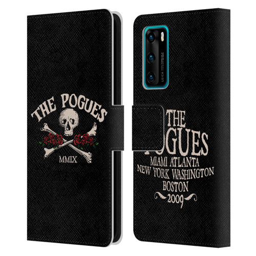 The Pogues Graphics Skull Leather Book Wallet Case Cover For Huawei P40 5G