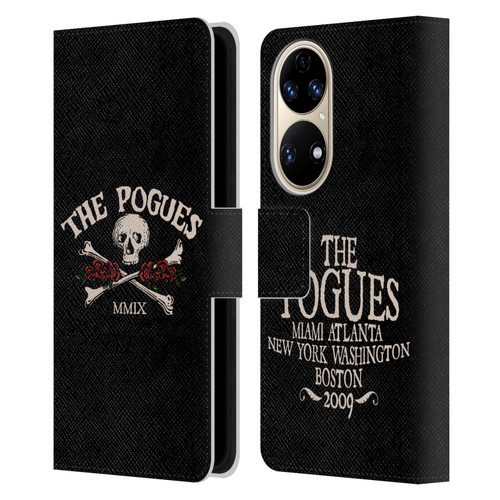 The Pogues Graphics Skull Leather Book Wallet Case Cover For Huawei P50