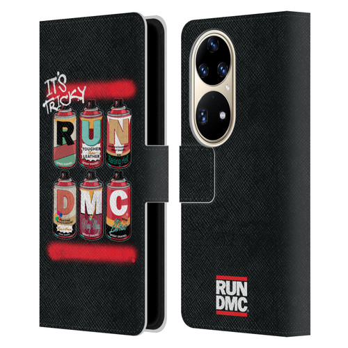 Run-D.M.C. Key Art Spray Cans Leather Book Wallet Case Cover For Huawei P50 Pro