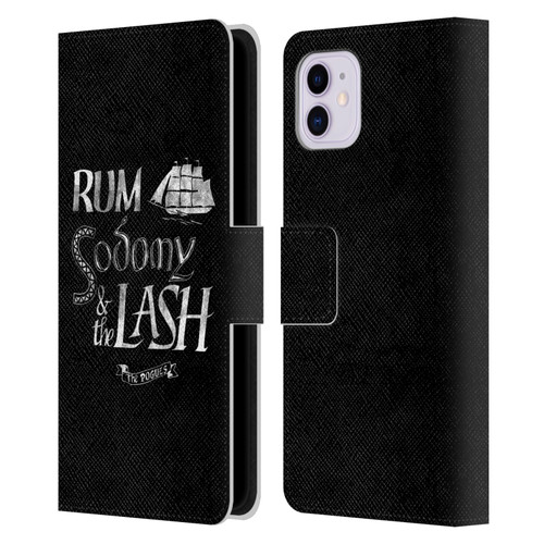 The Pogues Graphics Rum Sodony & The Lash Leather Book Wallet Case Cover For Apple iPhone 11