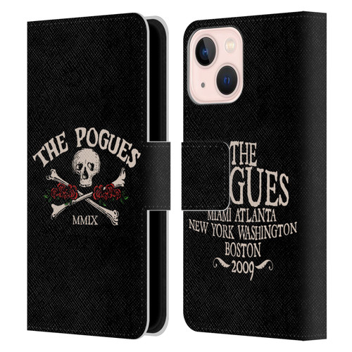 The Pogues Graphics Skull Leather Book Wallet Case Cover For Apple iPhone 13 Mini