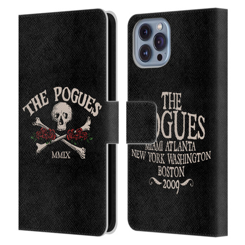 The Pogues Graphics Skull Leather Book Wallet Case Cover For Apple iPhone 14