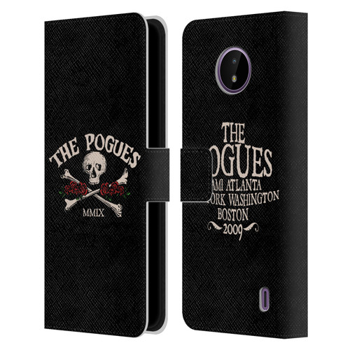 The Pogues Graphics Skull Leather Book Wallet Case Cover For Nokia C10 / C20