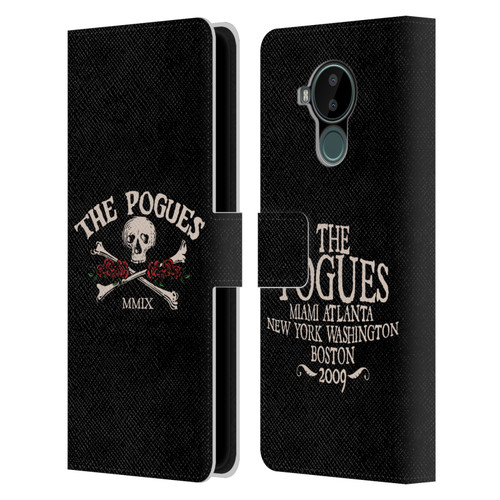 The Pogues Graphics Skull Leather Book Wallet Case Cover For Nokia C30