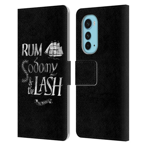 The Pogues Graphics Rum Sodony & The Lash Leather Book Wallet Case Cover For Motorola Edge (2022)