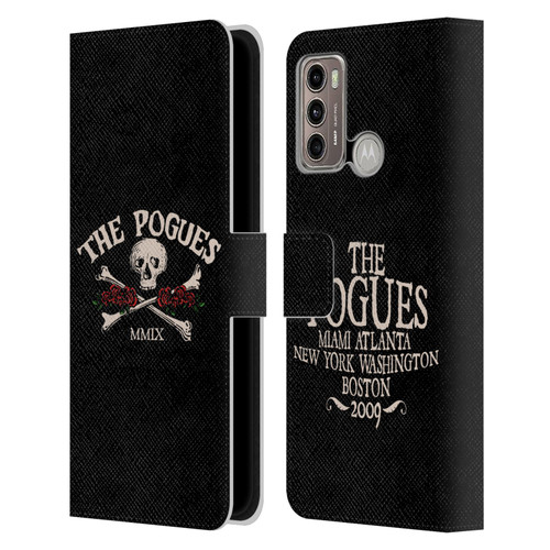 The Pogues Graphics Skull Leather Book Wallet Case Cover For Motorola Moto G60 / Moto G40 Fusion