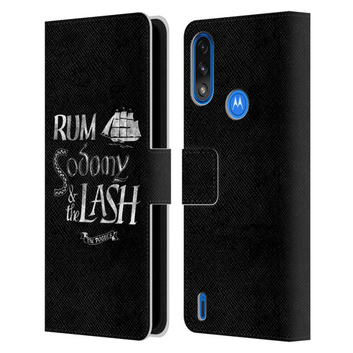 The Pogues Graphics Rum Sodony & The Lash Leather Book Wallet Case Cover For Motorola Moto E7 Power / Moto E7i Power