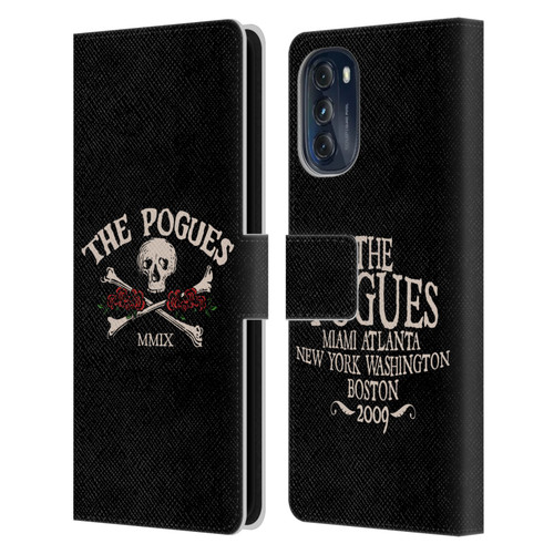 The Pogues Graphics Skull Leather Book Wallet Case Cover For Motorola Moto G (2022)