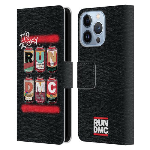Run-D.M.C. Key Art Spray Cans Leather Book Wallet Case Cover For Apple iPhone 13 Pro