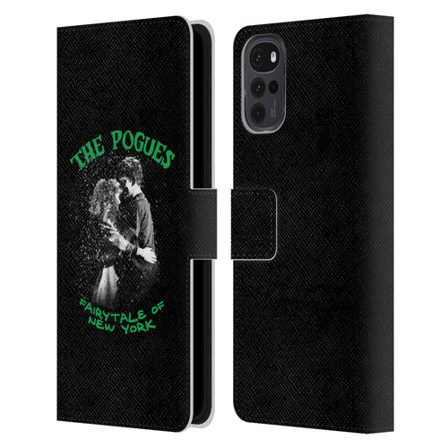 The Pogues Graphics Fairytale Of The New York Leather Book Wallet Case Cover For Motorola Moto G22