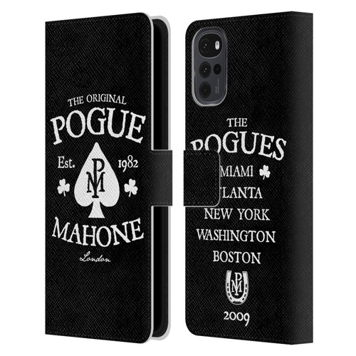The Pogues Graphics Mahone Leather Book Wallet Case Cover For Motorola Moto G22