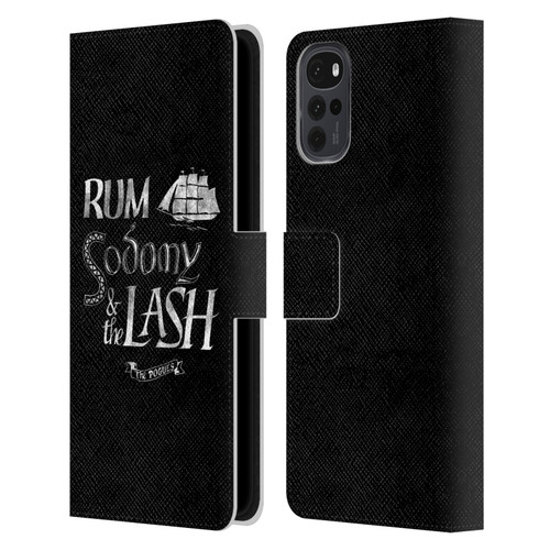 The Pogues Graphics Rum Sodony & The Lash Leather Book Wallet Case Cover For Motorola Moto G22