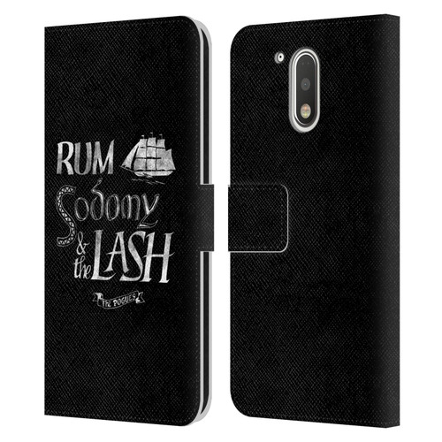 The Pogues Graphics Rum Sodony & The Lash Leather Book Wallet Case Cover For Motorola Moto G41