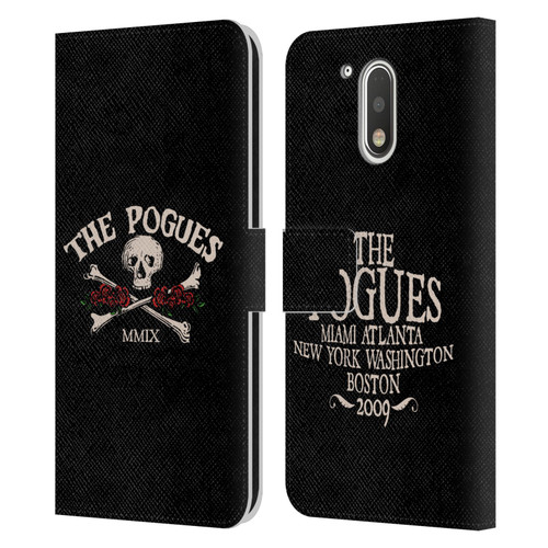 The Pogues Graphics Skull Leather Book Wallet Case Cover For Motorola Moto G41