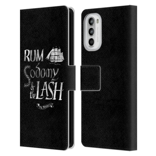 The Pogues Graphics Rum Sodony & The Lash Leather Book Wallet Case Cover For Motorola Moto G52