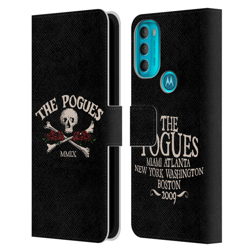 The Pogues Graphics Skull Leather Book Wallet Case Cover For Motorola Moto G71 5G