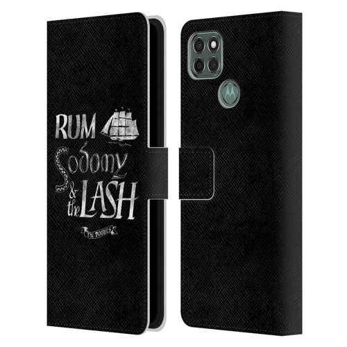 The Pogues Graphics Rum Sodony & The Lash Leather Book Wallet Case Cover For Motorola Moto G9 Power