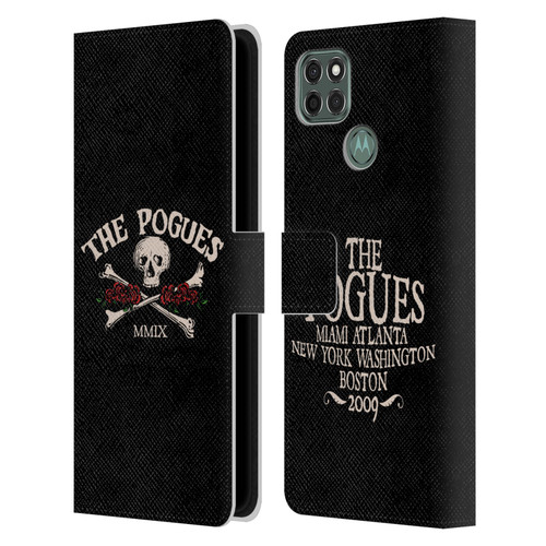 The Pogues Graphics Skull Leather Book Wallet Case Cover For Motorola Moto G9 Power